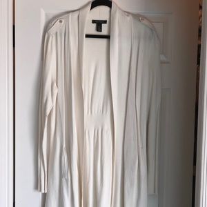 Ivory long sweater with pockets